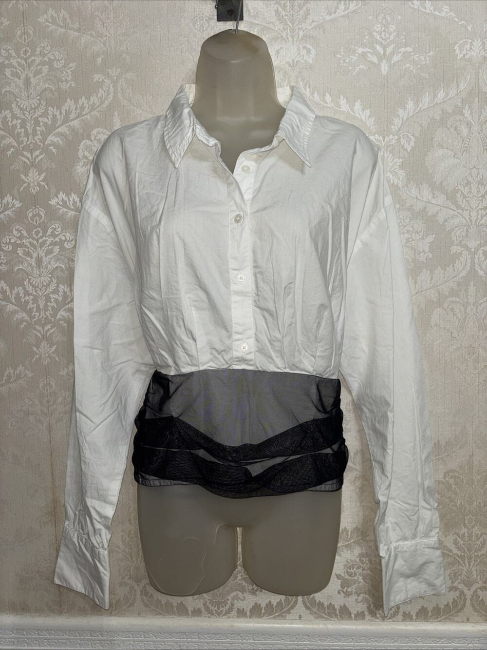 Anthropologie Maeve 100% Cotton Long Sleeve Button Front Top Size XL